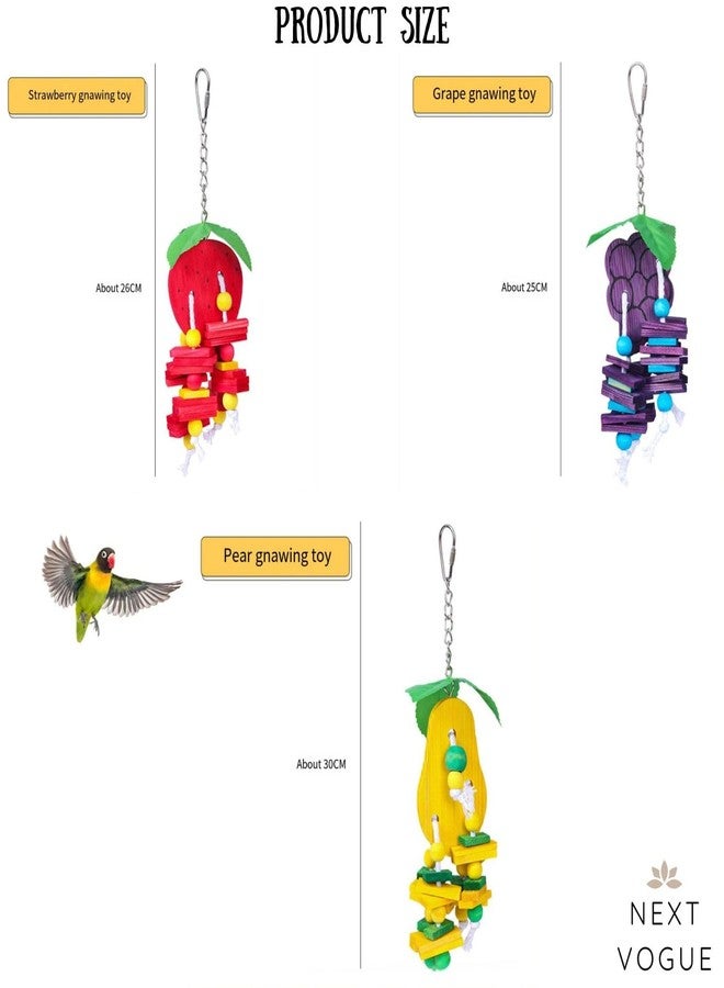 NEXT VOGUE Natural Wood Parrot Toys Set of 6 Pieces for Small to Medium Parrots, Safe and Durable Bird Chew Toys, Fun and Colorful Hanging Accessories for Cage, Non-Toxic and Eco-Friendly Avian Toys - Image 3
